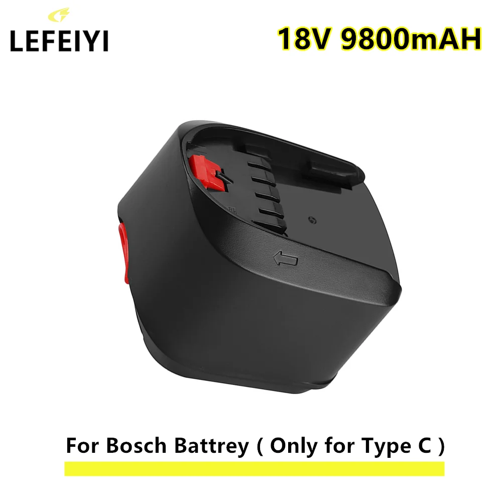 

9.8Ah Li-ion Battery for Bosch 18V Type C Power Tools AHS48LI, PSB 18 LI-2,PST 18 LI,PSR18LI-2 fit Charger AL1810CV, AL1830CV