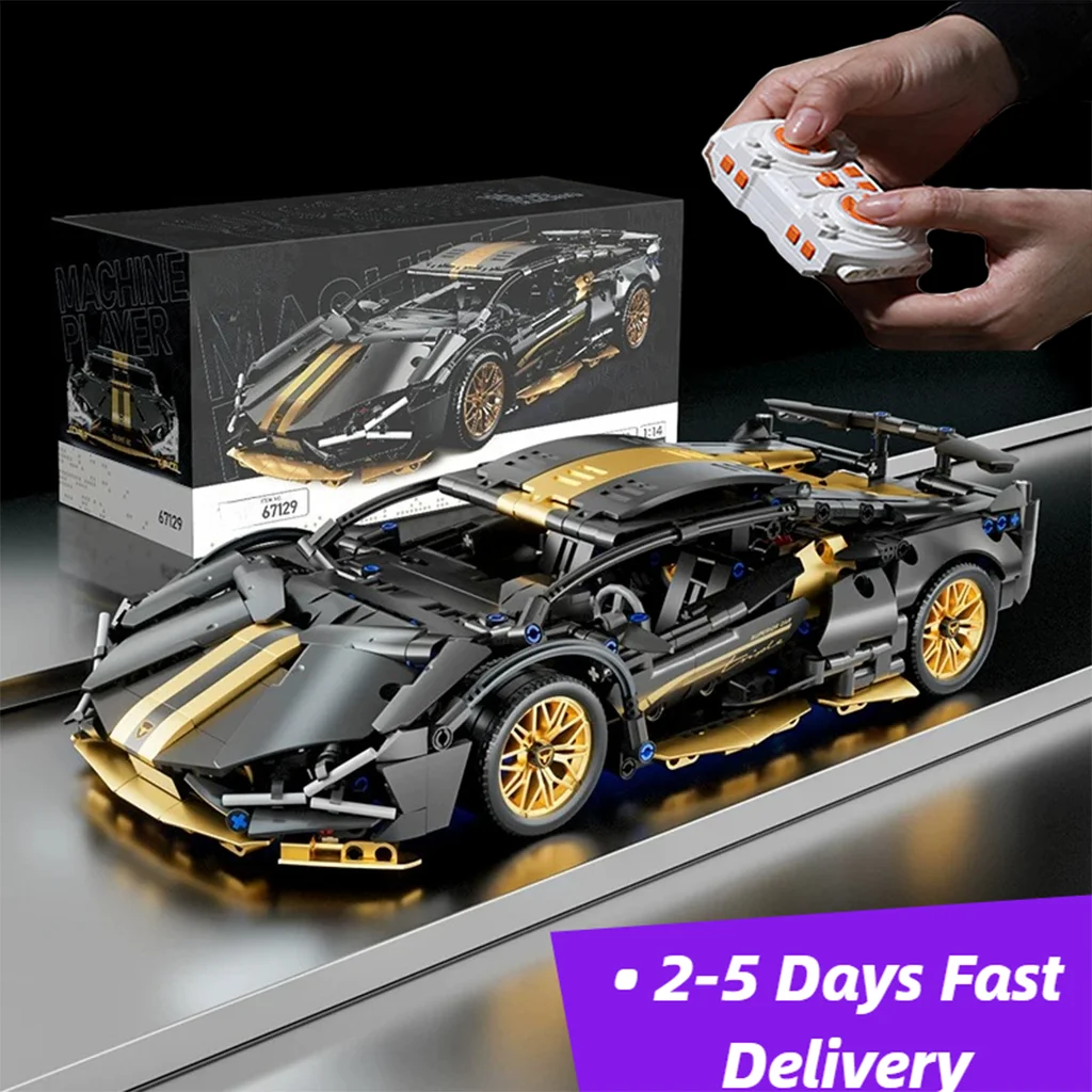 

1:14 Black Supercar Building Blocks US Warehouse Fast Delivery Racing Car Assembly Toy Boys Birthday Gift