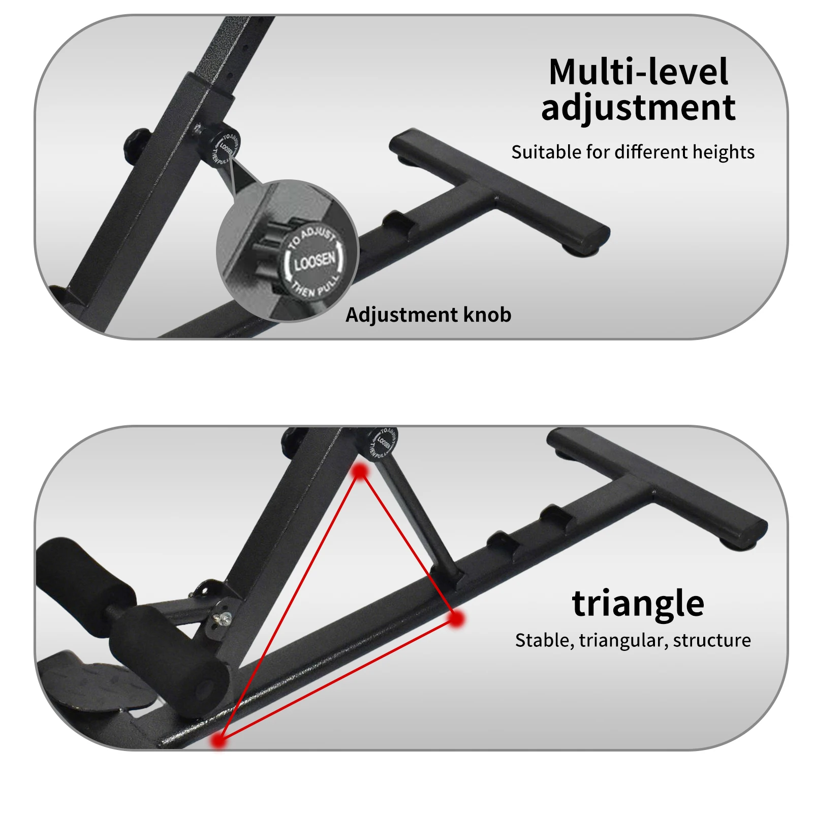 Klappbarer Römischer Stuhl Hyperextensionsbank Verstellbare Rückenstrecker-Maschine für Heimfitness 6 Höhenstufen & 3 Winkelstufen – Detail 7