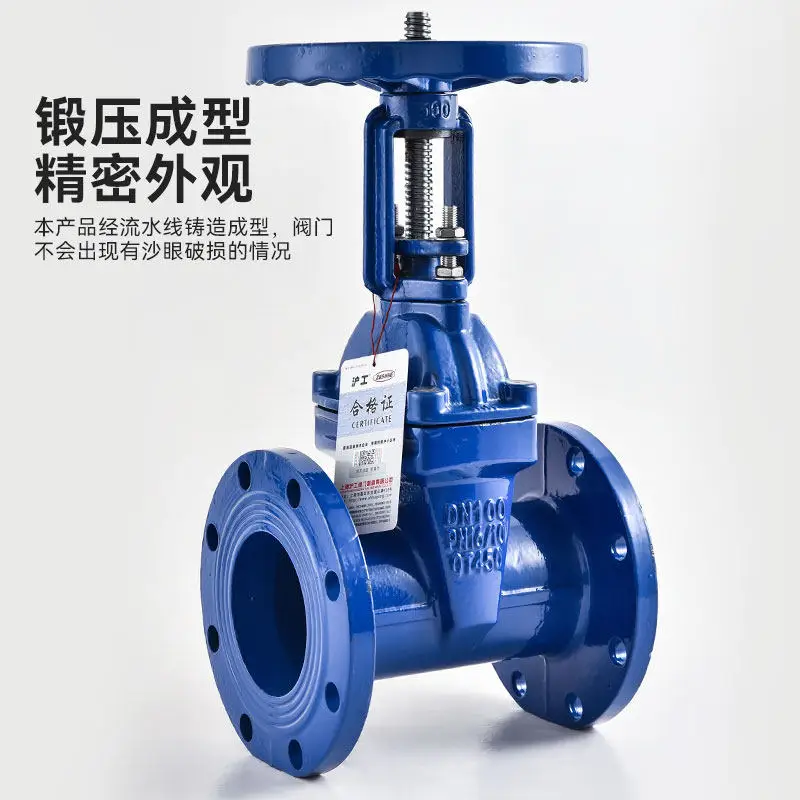 Ductile Iron Flange Gate Valve Soft Seal Elastic Seat Seal Gate Valve for Water Oil Gas Pipeline