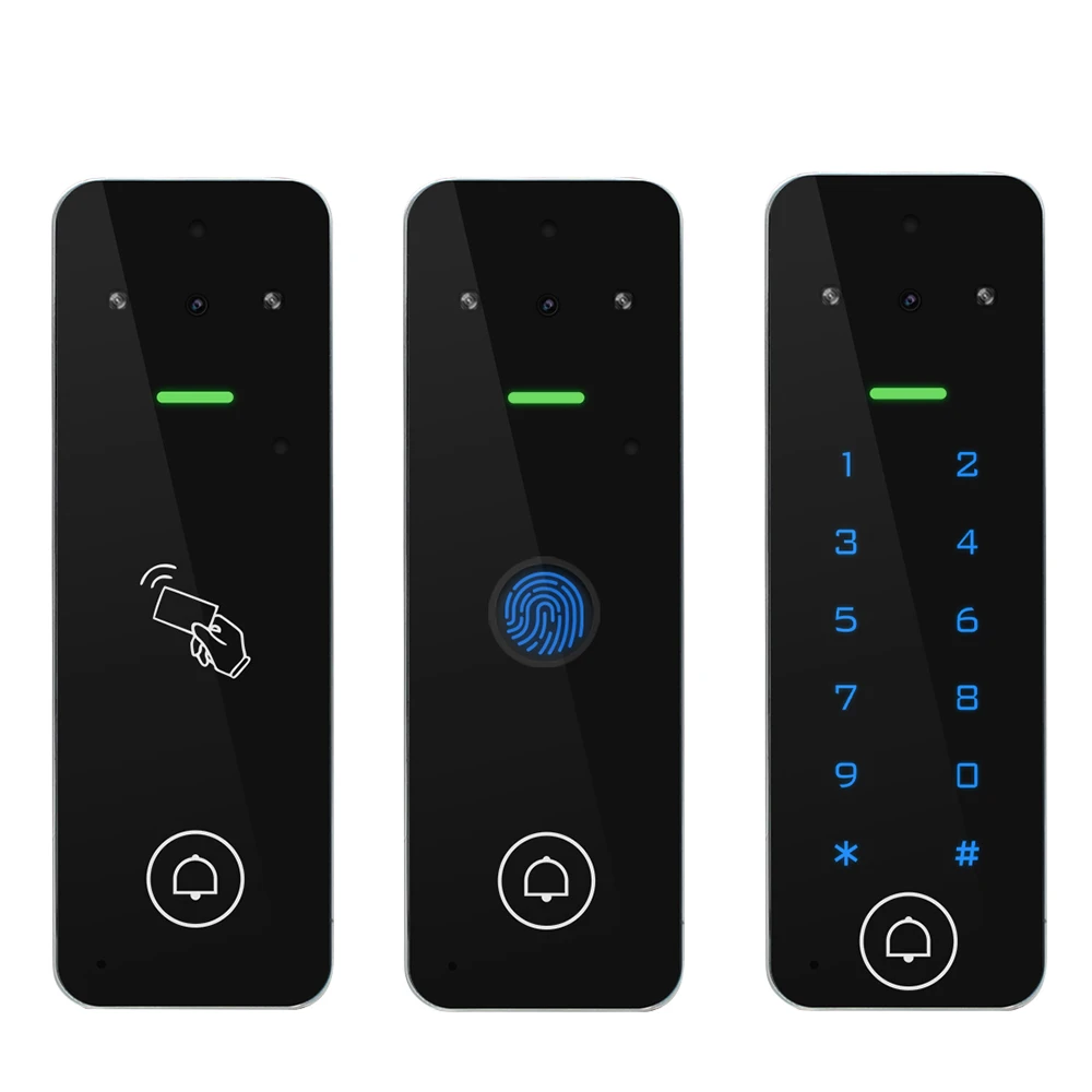 Tuya APP WIFI Smart Video Doorbell Intercom Access Control Keypad Fingerprint RFID Reader Remote Open by Mobile Phone for Villa