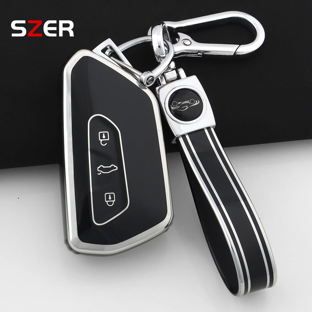 حافظة مفاتيح السيارة على طراز البولي يوريثان سلسلة مفاتيح فوب لسيارة فولكس فاجن فولكس فاجن جولف 8 MK8 ID-4 ID-6 لسكودا اوكتافيا A8 لمقعد ليون FR MK4 Cupra #2