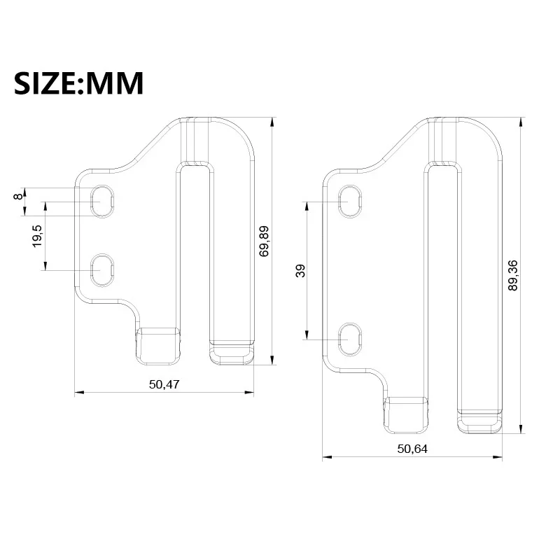 1 Set Left & Right Clamps with screws For kydex iwb Holster knife Sheath Waist Clip Scabbard Back Clips Outdoor Gear Accessories