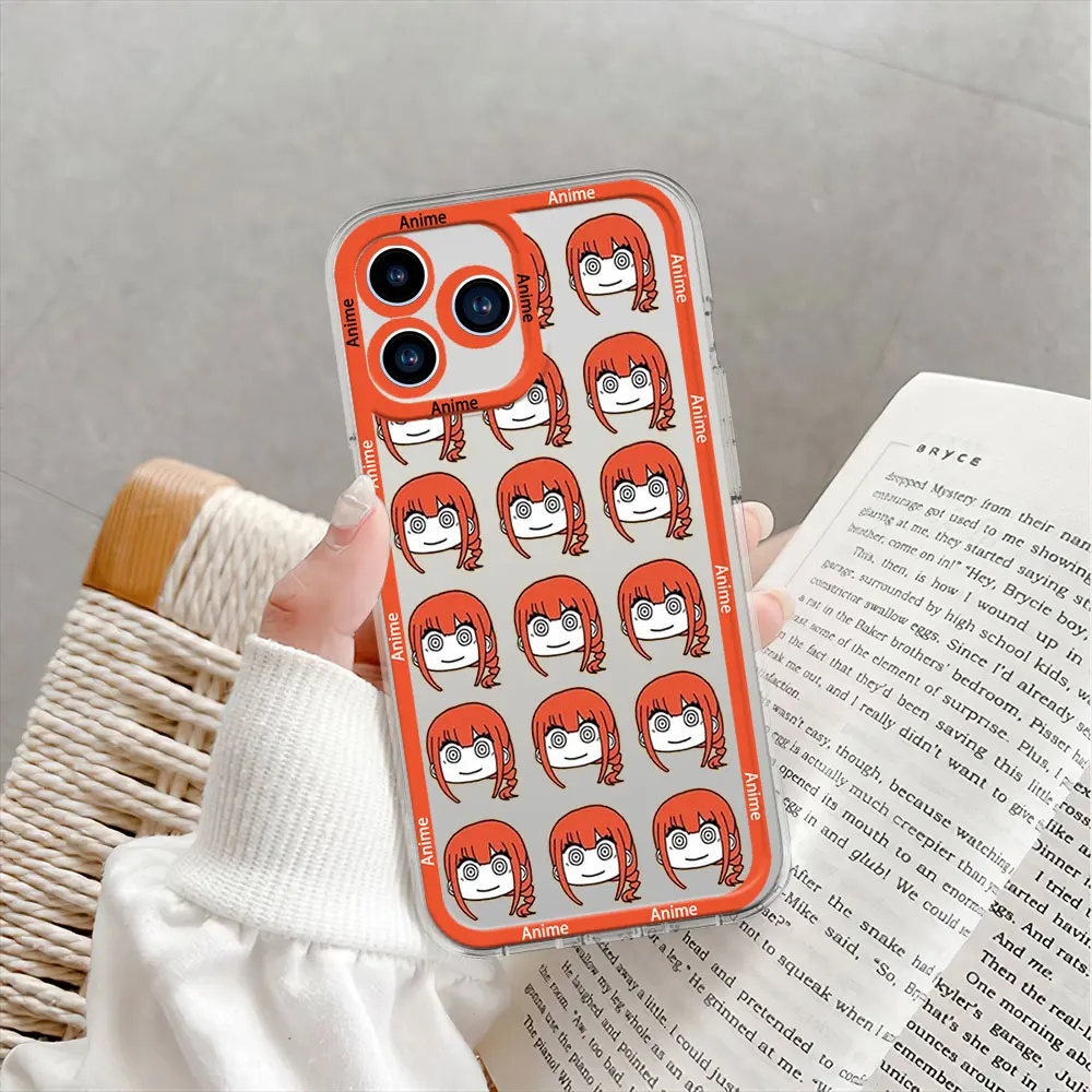 Anime C-Chainsaw Man Phone Case for Samsung S24 S23 S22 S21 A55 A54 A35 FE PLUS ULTRA Transparent Bezel Shell