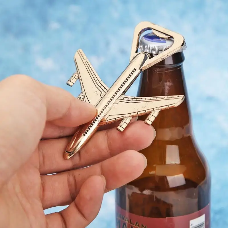 Airplane Bottle Opener Aluminum Alloy Travel Beer Bottle Opener Party Favor Wedding Birthday Decorations Kitchen Gadget for Gift