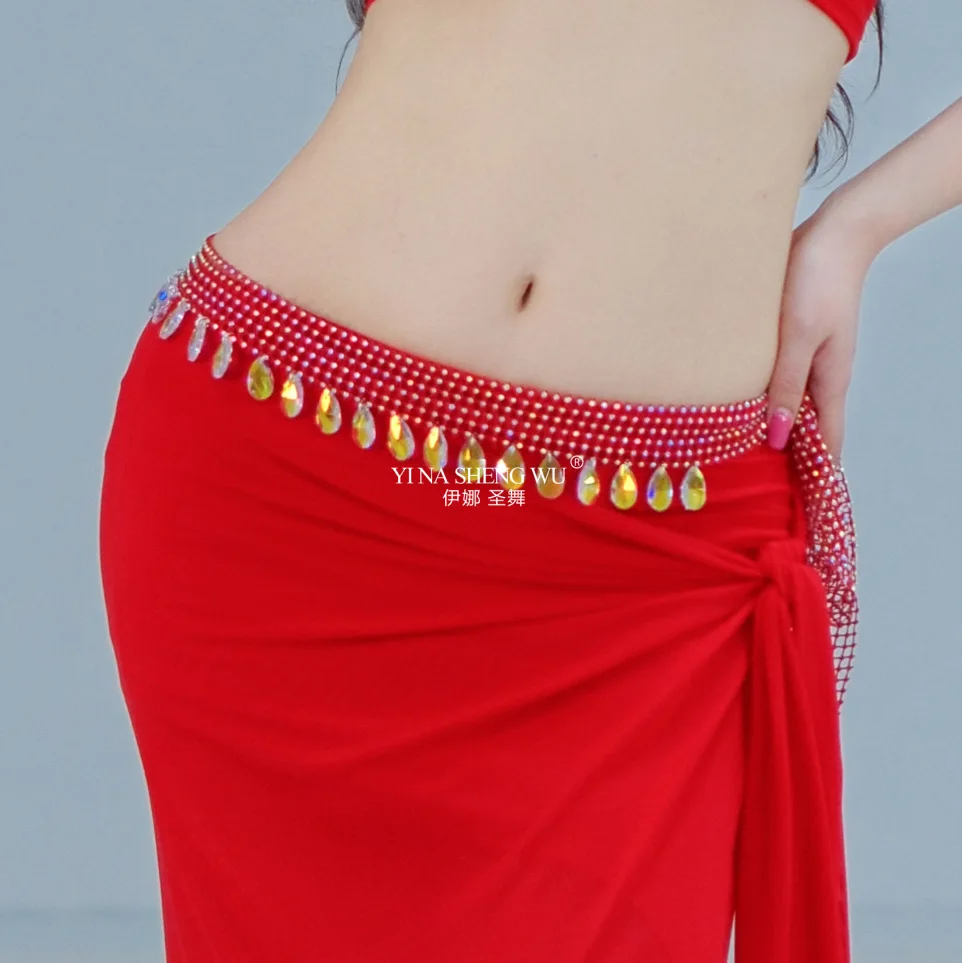 ベリーダンス練習服女性のカスタマイズされたセクシーなノースリーブトップ + セクシーなスプリットロングスカート 2 個女の子オリエンタルダンス衣装