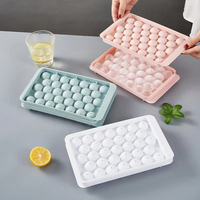 Mini Ice Cube Trays Tiny Ice Cube Tray with Lid for Freezer, Round Ice Cubes for Chilling Cocktail Whiskey Tea Coffee