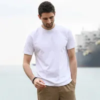 Plus Size Solid Color Tops Men Short Sleeves Cotton T-shirt Summer Loose Breathable O-Neck Undershirts Sweat-absorbent Underwear