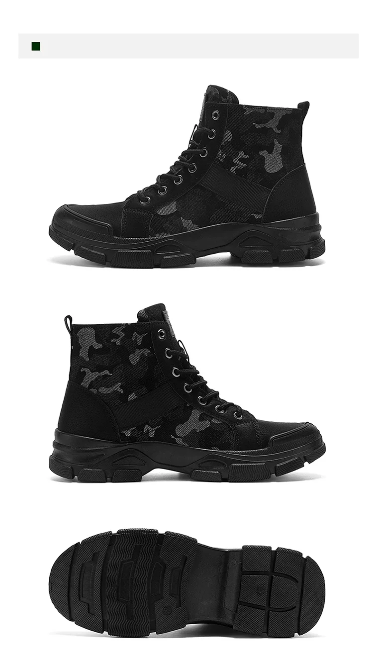 Herren Camouflage High-Top Kampfstiefel 3 Farben Atmungsaktive Outdoor-Wanderschuhe – Detail 18