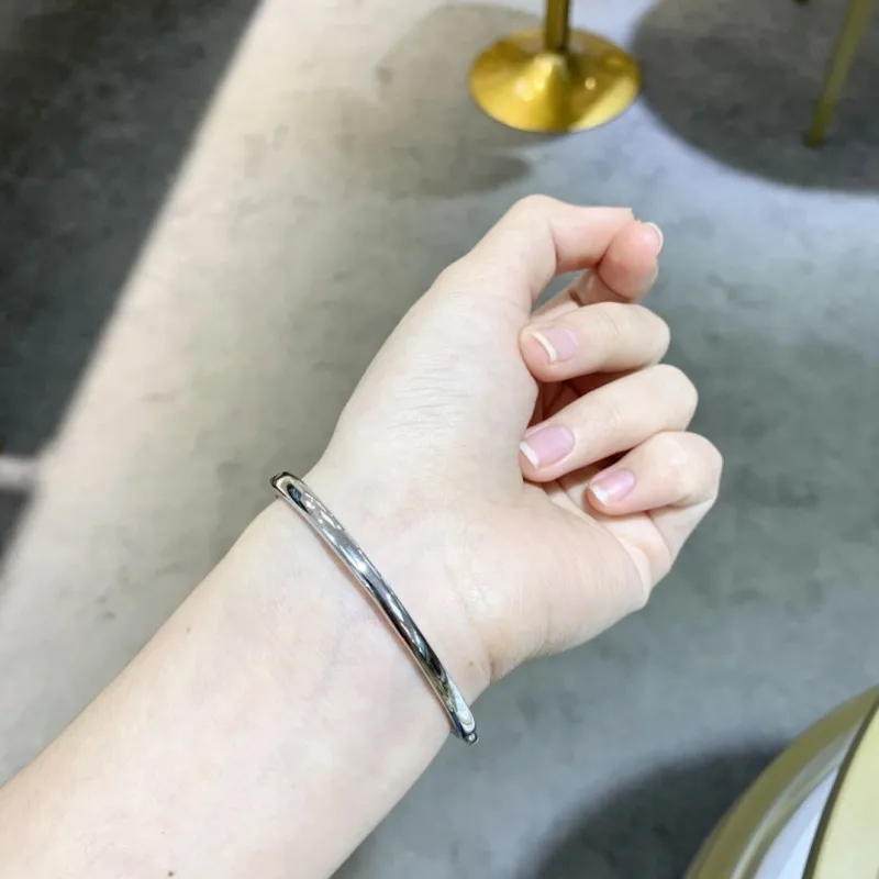 Follow Cloud 2.26ct 925 Sterling Silver Created Test Pass Moissanite Gemstone Cuff Bangle Bracelets Wedding Party Fine Jewelry