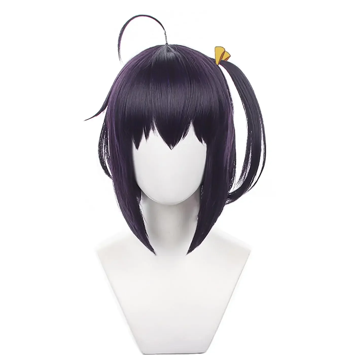 Takanashi Rikka Cosplay Wig Short Purple Black Heat Resistant Synthetic Hair Wigs for Women Girls Cos Christmas Halloween