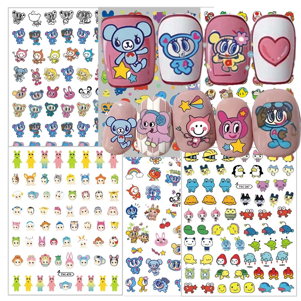 

Newest anime tomagotchi animal family sonny baby TSC-247 3d Nail Art Stickers Nail Slider Decor