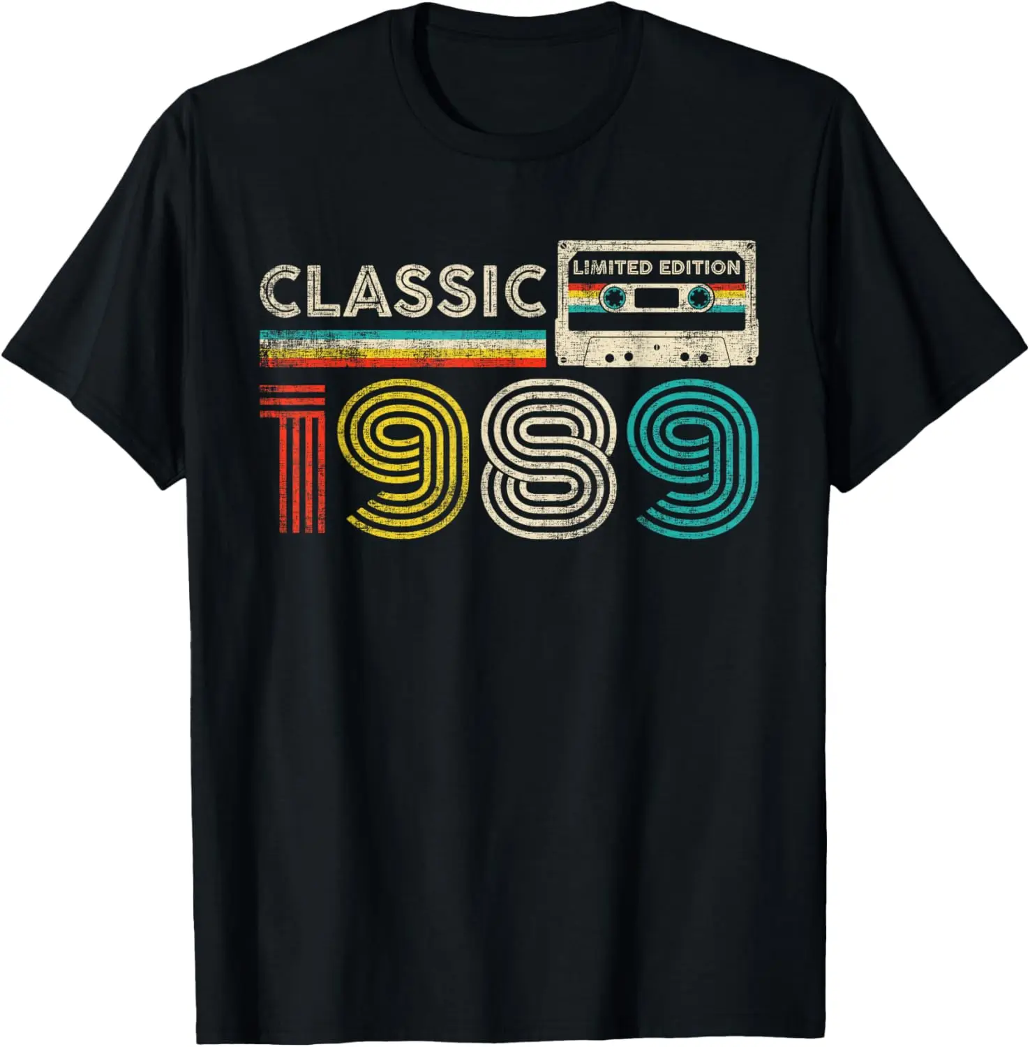 

Classic 1989 Vintage 1989 Cassette Tape Men Women Birthday T-Shirt
