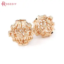 6PCS 18K Gold Color Weaving Hollow Spacer Beads Bracelet Beads High Quality Jewelry Accessories Making Rosediy official-website