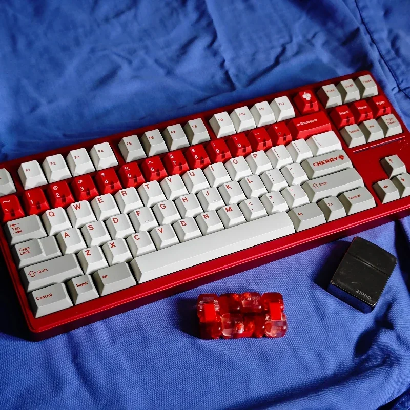 GMK Red Alert Theme Keycaps Cherry Profile PBT Thermal Sublimation Keycap Customized Keycaps Compatible with Mechanical Keyboard