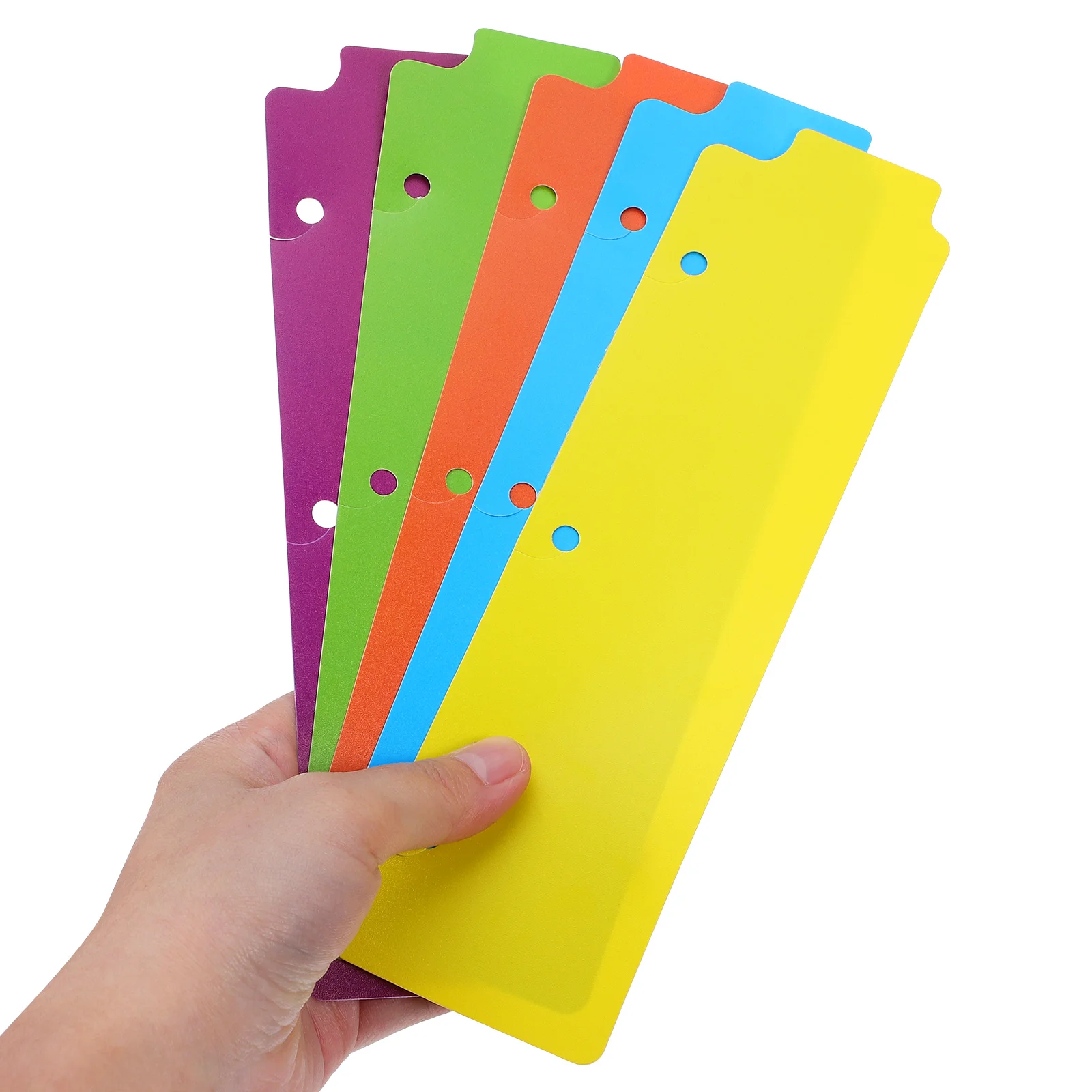 Divisori per schede indice Segnalibro Mini raccoglitore a scatto Notebook a fogli mobili a 3 anelli 5 pezzi (versione a colori) Etichette colorate Blocco note Ufficio