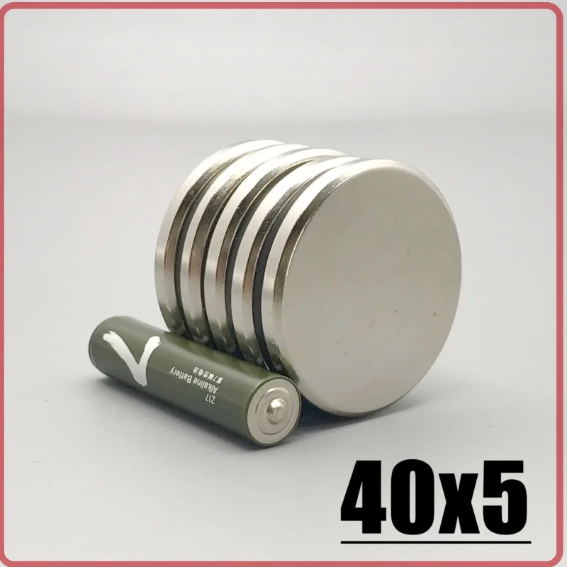 1/2/3/5/10Pcs 40x5mm N35 round Neodymium NdFeB Permanent Fridge Tool Magnet 40mm X 5mm Imanes for Durable Applications