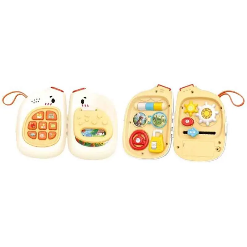 Cute Elephant Multifunctional Music Phone Busy Board Toys Baby Spinning Music Steering Wheel Puzzle Early Education Machine Toys