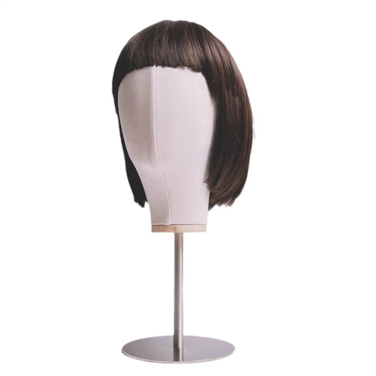 Mannequin Head Model Hat Display Stand Accessory, Stainless Steel Base, Multifunctional Wig Head Model