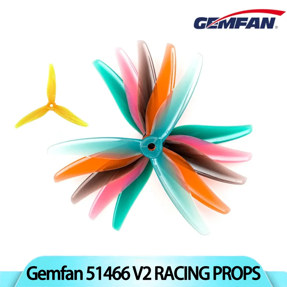 Gemfan 2Pairs Gemfan 51466 V2 Props 3 Blade Hurricane Propeller for Multirotor FPV Racing Drone 5inch