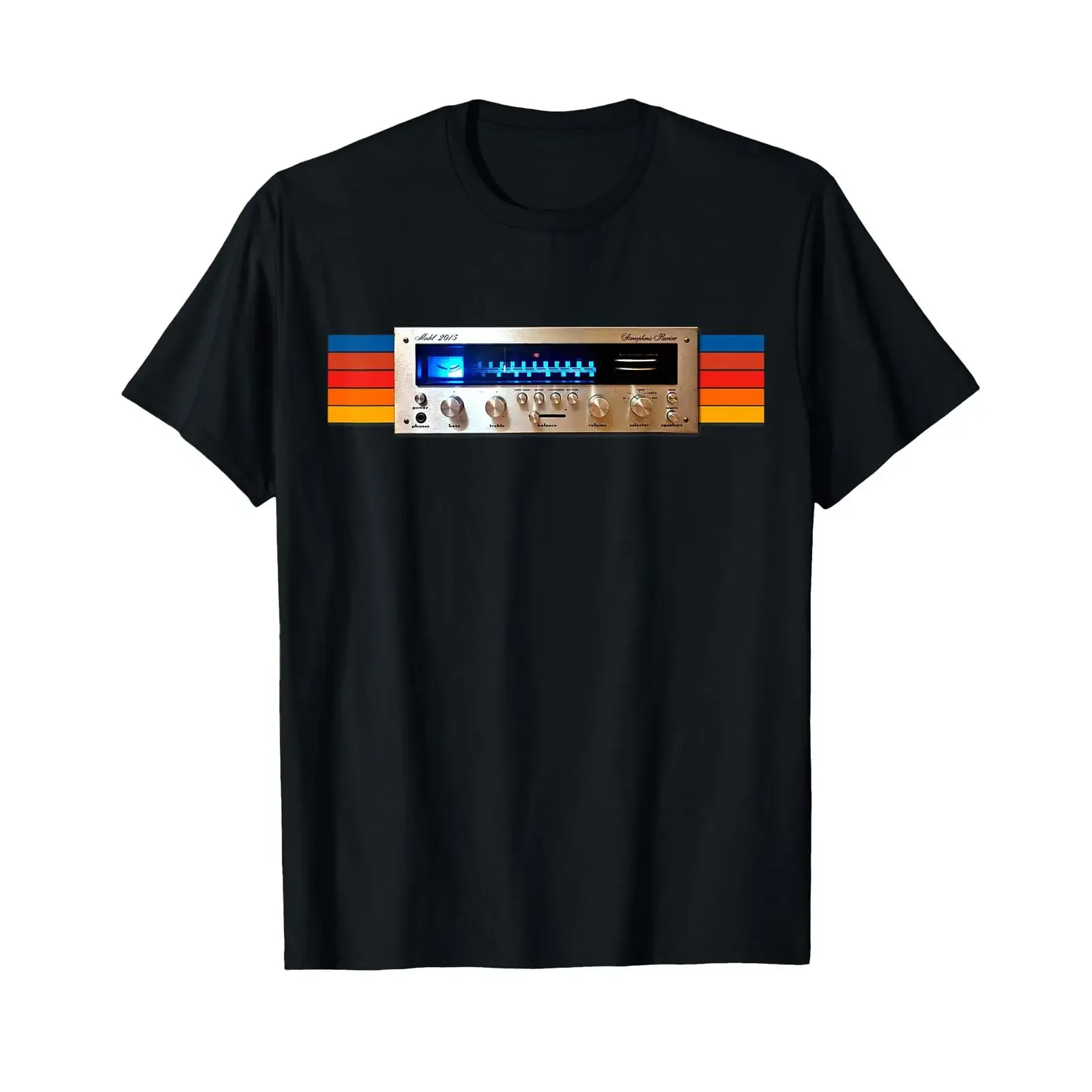 Vintage Retro Stereo Receiver Amplifier Audiophile T Shirt vintage Washed homme Stylish streetwear designer clothes Comfortable
