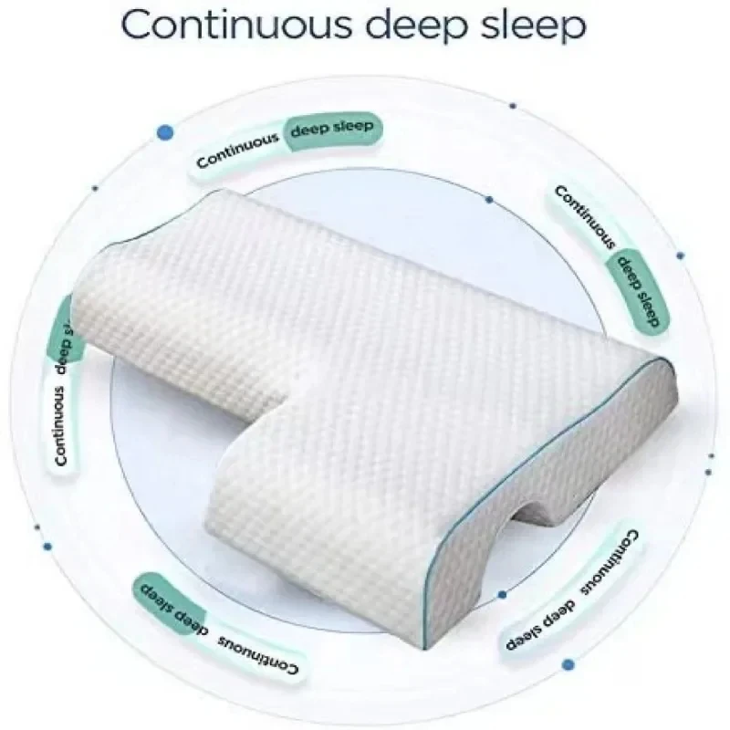 2023 Couples Arched Pillow with Arm Rest Memory Foam Anti Hand Pressure Neck Pain Relief Sleeping Cuddle Cervical Latex Cushion