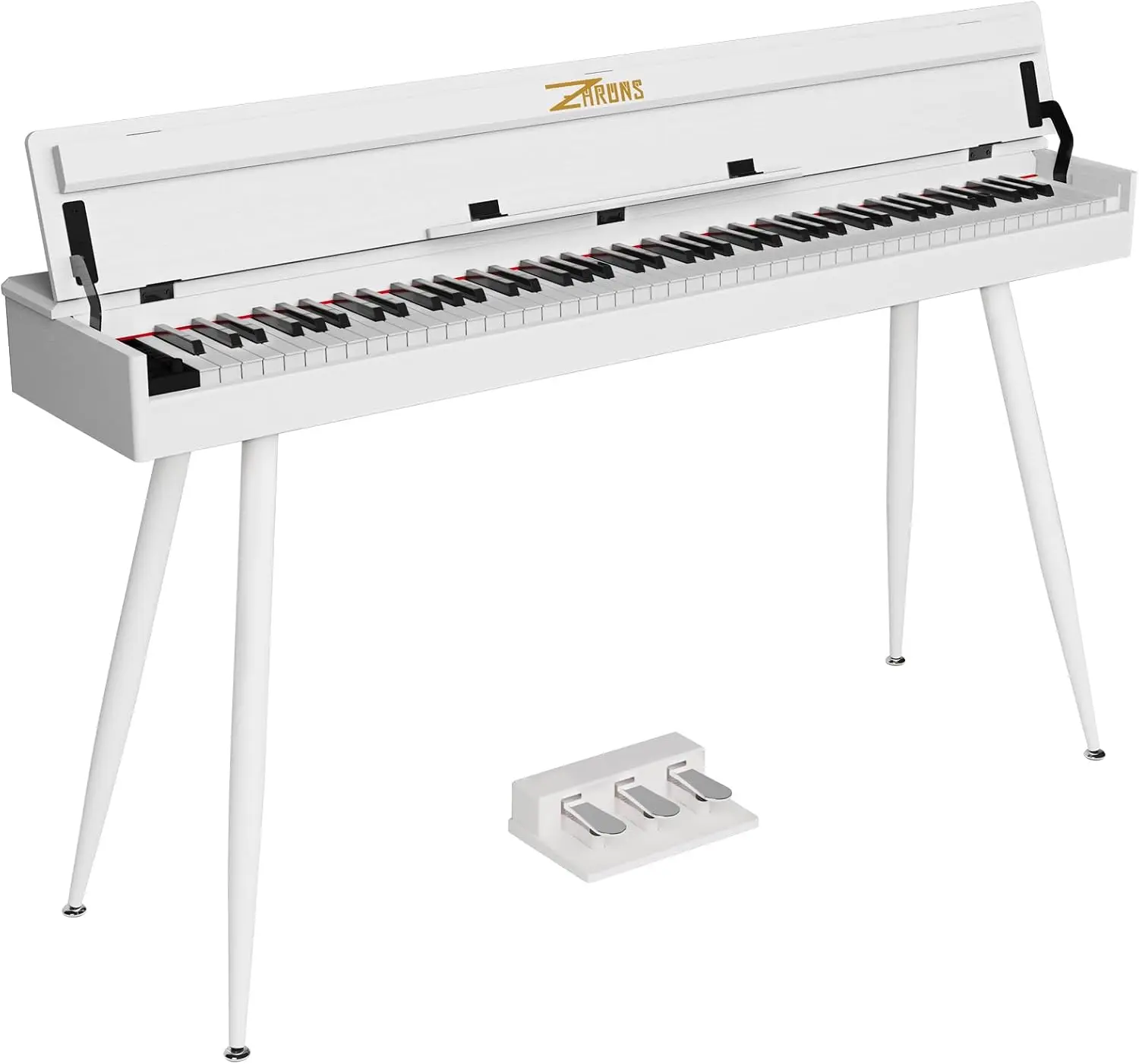 88-Key Digital Piano with Full-Weighted Keys, Wooden Upright Electric Keyboard Including Progressive Hammer Action and 3-Pedal Unit