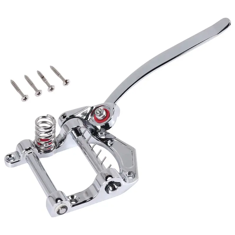 CGDS-Guitar Vibrato Tailpiece Tremolo Flat Top Body Tremolo Unit Vibrato Bridge For Tele, SG, LP, ETC Electric Guitars(Silver)