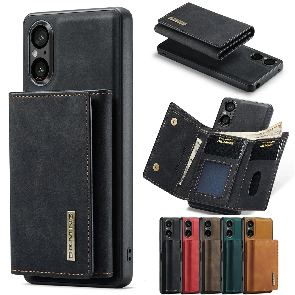 

Detachable Leather Wallet Card Case With Magnetic Phone Cover for Sony Xperia 10 VI/Xperia 1 VI/Xperia 10 V/Xperia 5 V/1V