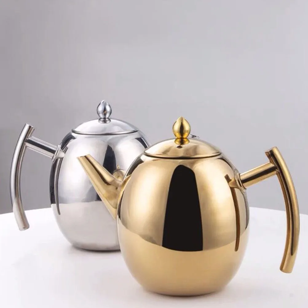

Stainless Pot Teapot Filter Strainer Loose Office Travel Desktop Tea Kettle Decor Modern Compact Light
