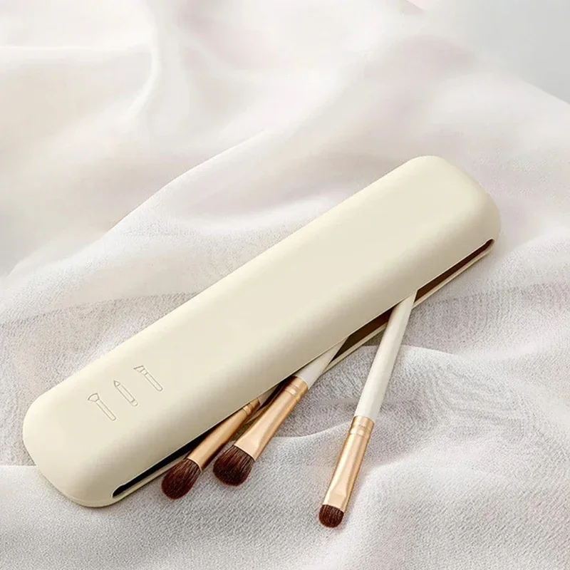 Tragbare wasserdichte Make-up-Tools für Frauen und Mädchen, Reise-Make-up-Pinselhalter, Silikon, Kosmetikpinsel, Tasche, Make-up-Schwamm-Etui