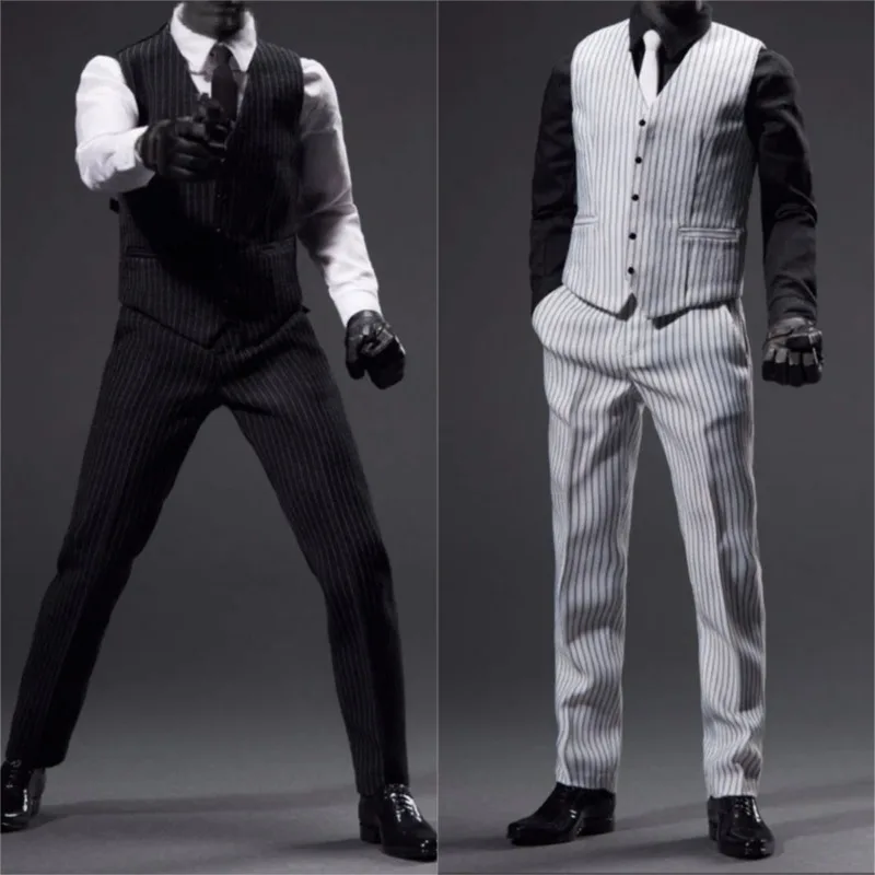 

VORTOYS V1025 1/6 масштаб мужской солдатский полосатый костюм деловая одежда для джентльмена модель подходит для 12 дюймов с узкими плечами тела