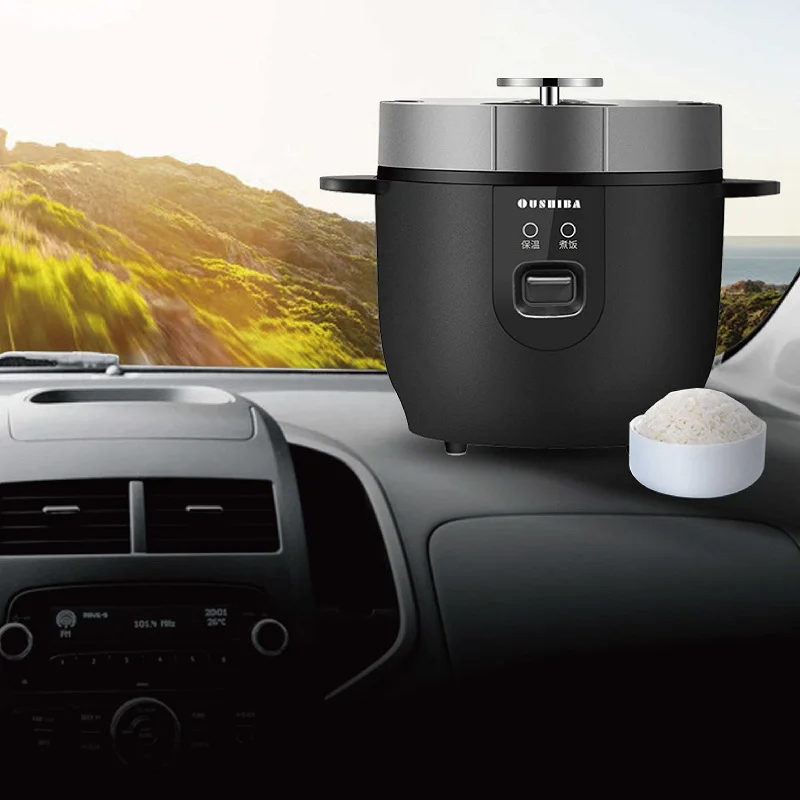 24 فولت سيارة جهاز طهي الأرز غير عصا جهاز طهي الأرز متعدد الوظائف وعاء المحمولة سخان الطعام العزل وعاء مناسبة للشاحنات/السيارات 1.5L