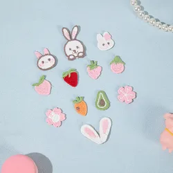 30PCS Mini Embroidery Knitted Fruit Cartoon Rabbit Patch DIY Wholesale Clothing Hat Sticker Accessories