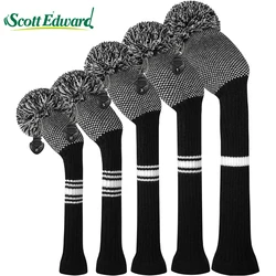 5 Stks/set Golf Knit Headcover Dot Witte Streep Patroon Golf Protector Voor Driver(460cc) fairway En Hybride (Ut) Of Alleen Geschenkdoos