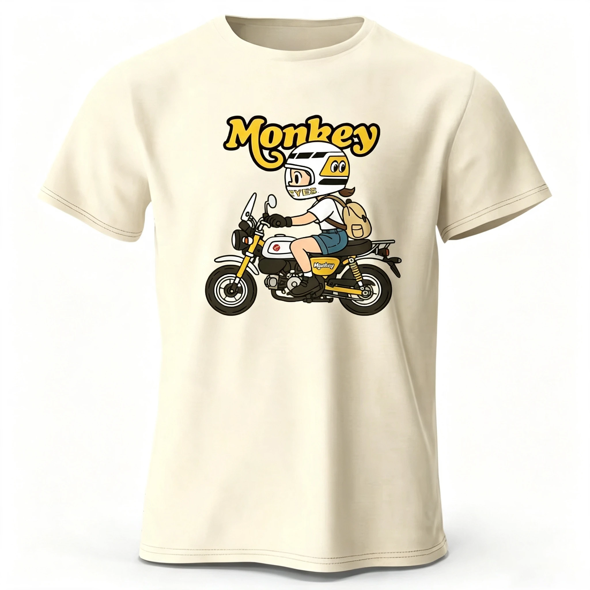 Monkey Motorcycle T-Shirt Summer Men's Tracksuit O-Neck Short Sleeve Pullover Breathable Sportswear Harajuku Fashion Streetwear