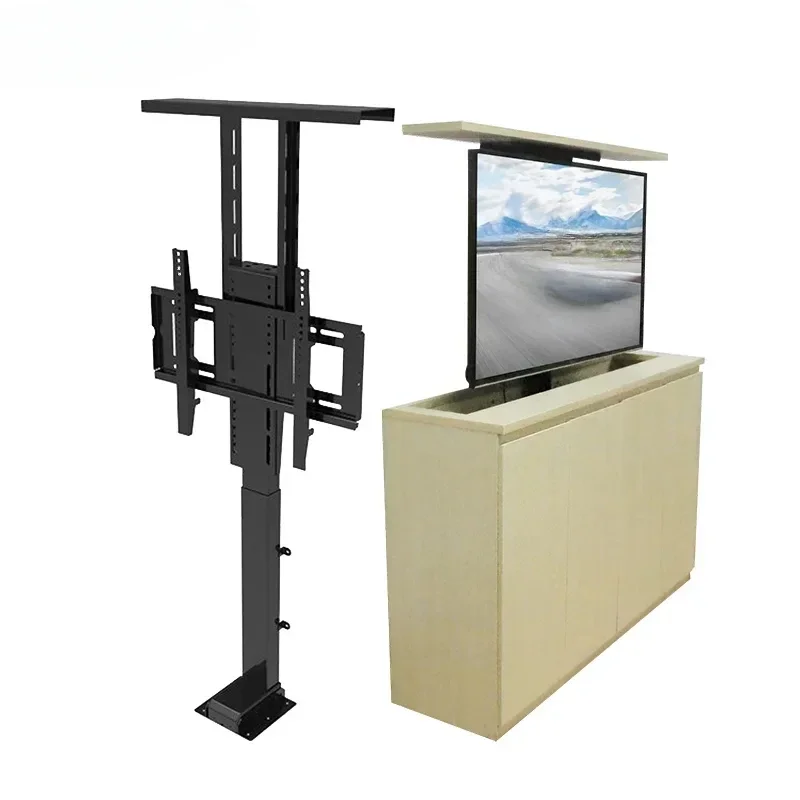 32-70 Inches Motorized Hidden TV Cabinet Lift Electrically Height-Adjustable TV Bracket for Installation with Remote Control