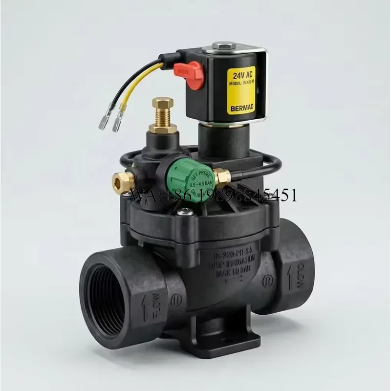 WMWMNU High Flow 2 Inch Nylon Solenoid Valve Y Pattern Hydraulic Pressure Reducing Valve for Precision Drip Irrigation