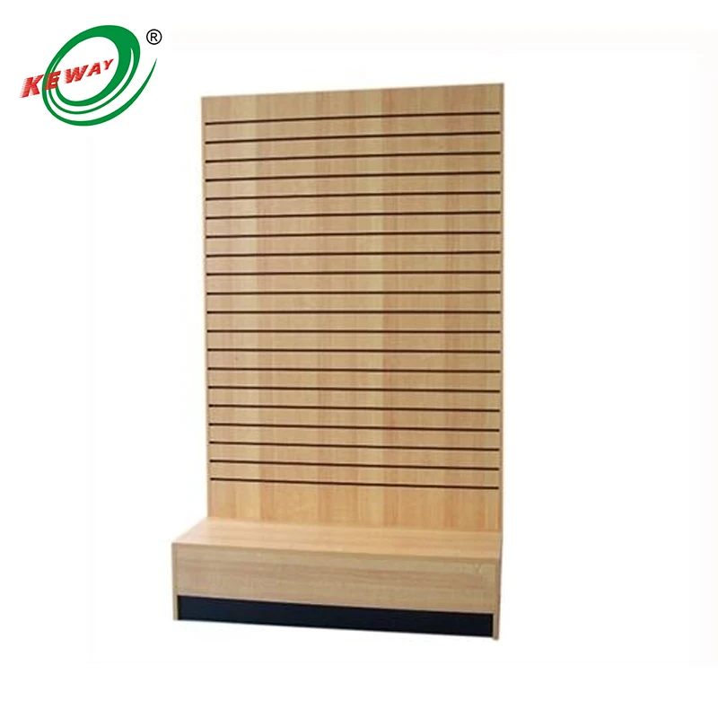 Custom. Custom Retail MDF Melamine Board L Shaped Slatwall Display Stand