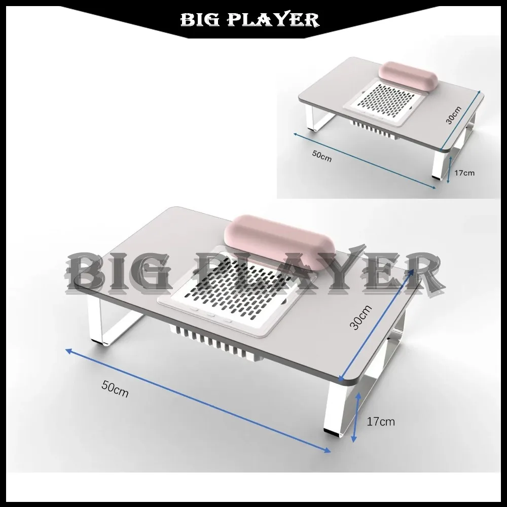 

Мини-стол для ногтей с многофункциональными подвижными инструментами для ногтей, сверхпрочным регулируемым пылесосом, подушечкой для рук, стол для ногтей