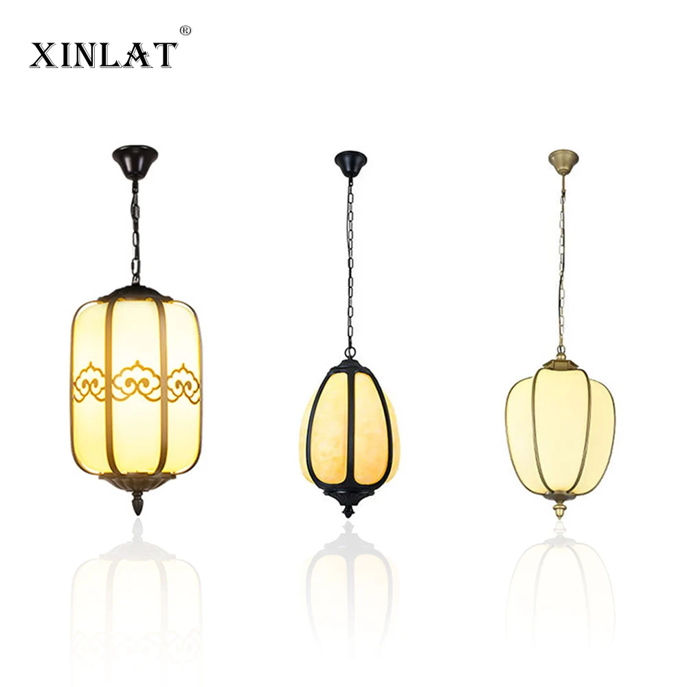 

Garden Corridor Outdoor Gate Villa Gazebo Outdoor Waterproof Patio Pumpkin Light New Chinese Chandelier