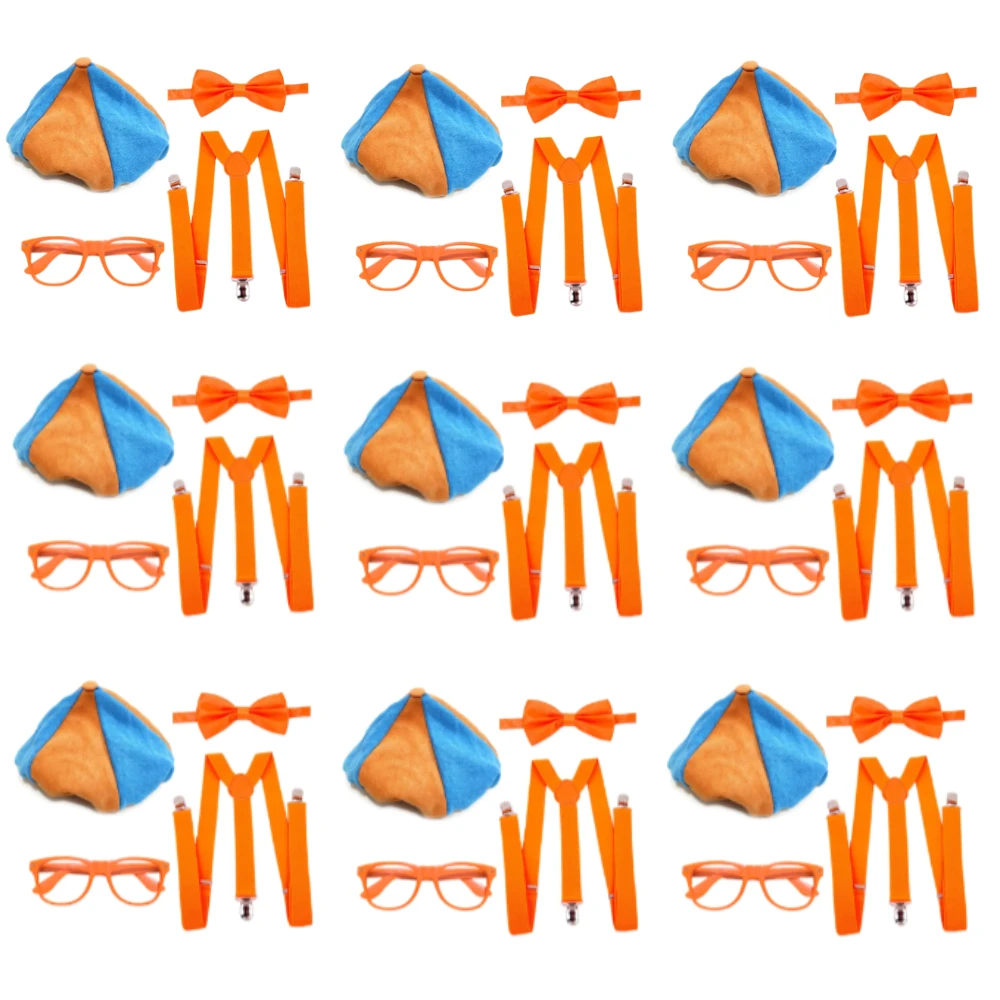 

36pcs Wholesale Engineer Cosplay Costume Orange Team Uniform for Men Party Glasses Bow Set Educational Accessories RolePlay