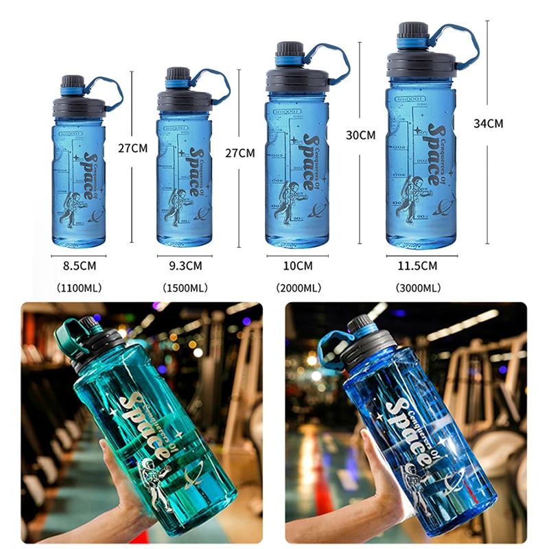 1,5 l 2l 3l Sport wasser flasche mit großer Kapazität Outdoor Fitness Wasser becher Camping Bergsteigen tragbarer Fitness krug