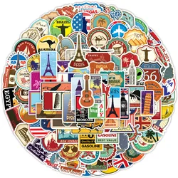 10/50/100pcs World Landmark Stickers Graffiti for DIY Phone Motorcycle Helmet Travel Luggage Laptop Suitcase Guitar