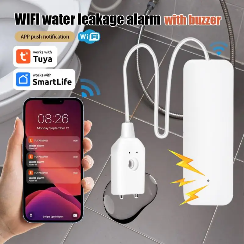 Wifi tuya Wasser leck alarm Smart Home Sicherheits alarmsystem App Fern überwachung Leck detektor Sensor Flut überlauf Alarm