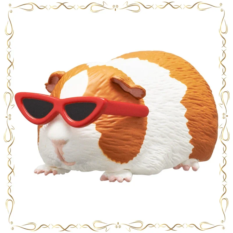 

Cobaye Wear Sunglasses Gashapon Kawaii Desktop Ornament Keepsake Action Figure Model Toys