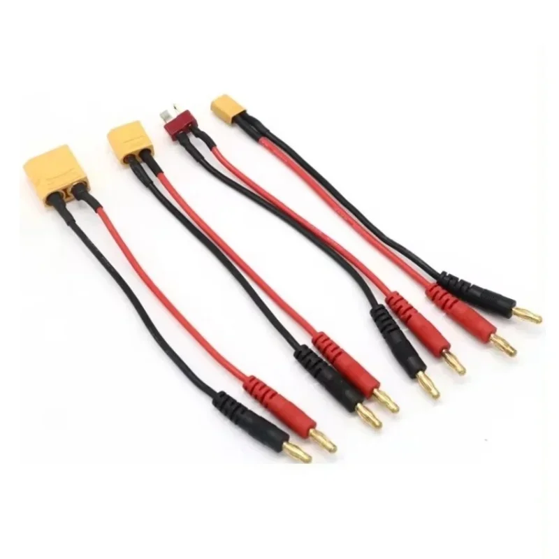 2PCS 4.0 to XT30 XT60 XT90 TRX T Male Cable with 4mm Banana Gold Plug 15CM Silicone Wire for RC Lipo Battery Plug Charging Cable