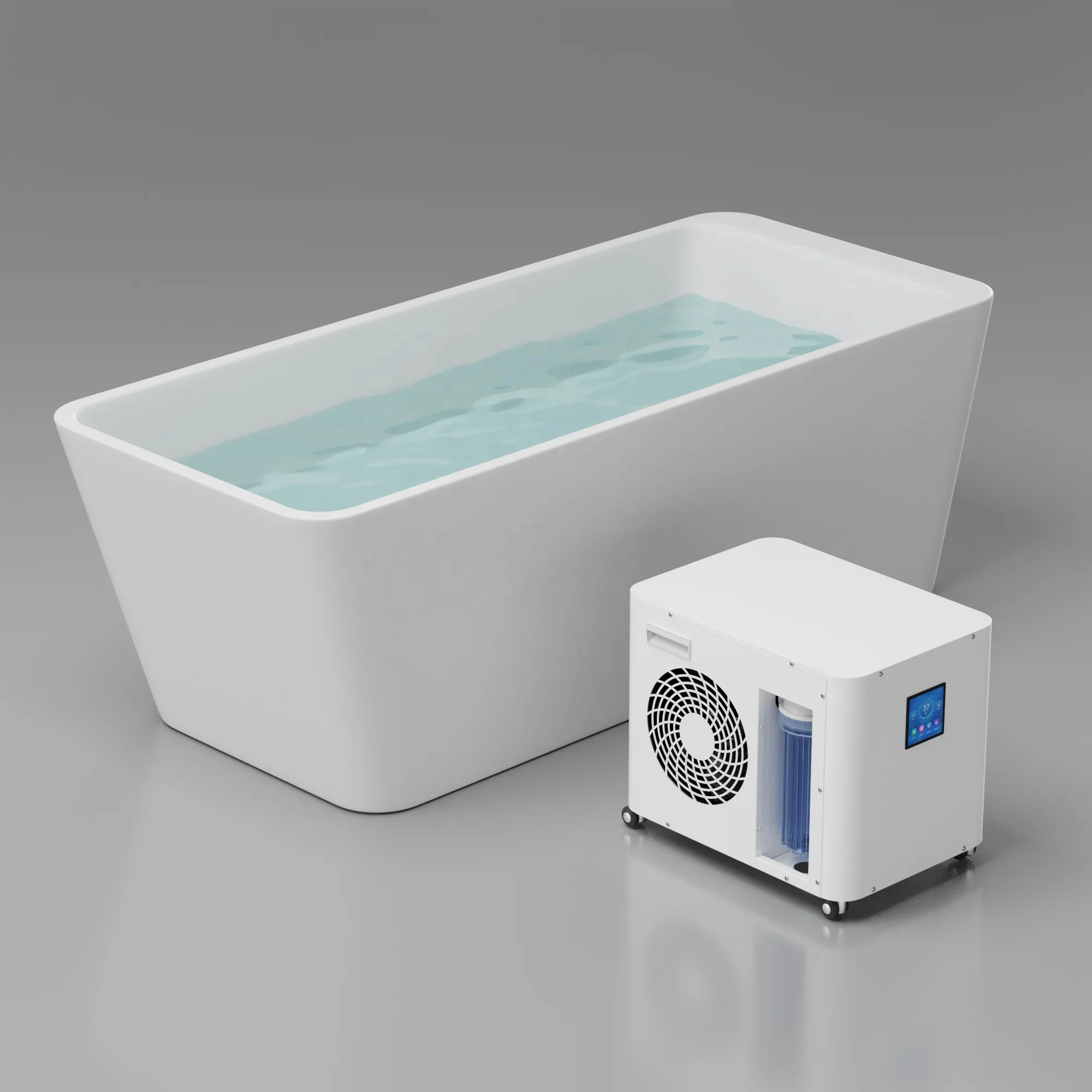 

Acrylic Cold Plunge Athlete Ice Bathtub Spa Massage Tub Freestanding Ice Bath Tub With Nozzle Jets Multi Color Light