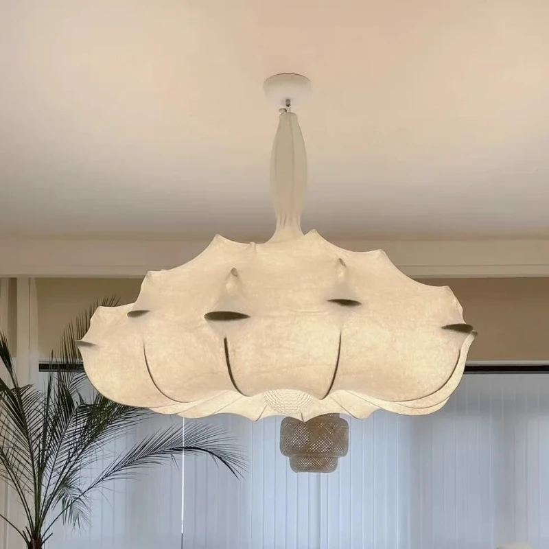 

Modern Home Decor: Japanese Wabi Sabi Silk Chandelier for Living, Dining & Bedroom - Designer Pendant Lighting