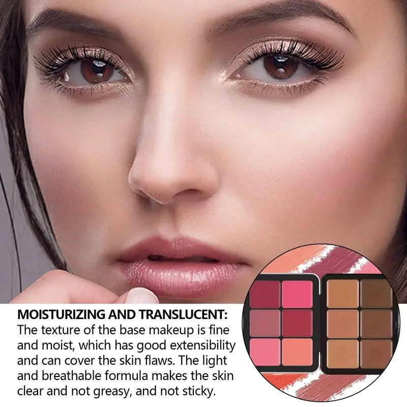 Cream Blushes Palet Gezichtscamouflage Contouren Pallet Corrigerende Contour Crème Waterdichte Make-Up Palet Bloost Voor Vrouwen